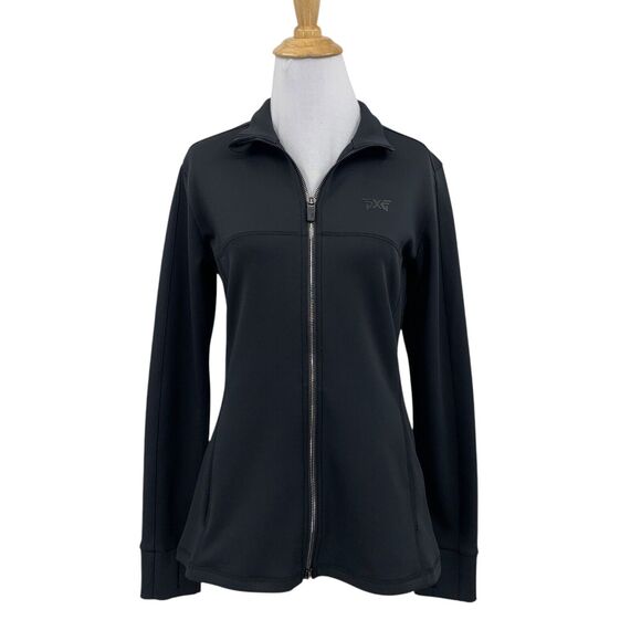 PXG Jacket Womens S Small Black Full Zip Softshell Thumbholes Stretch Golf - Picture 1 of 15